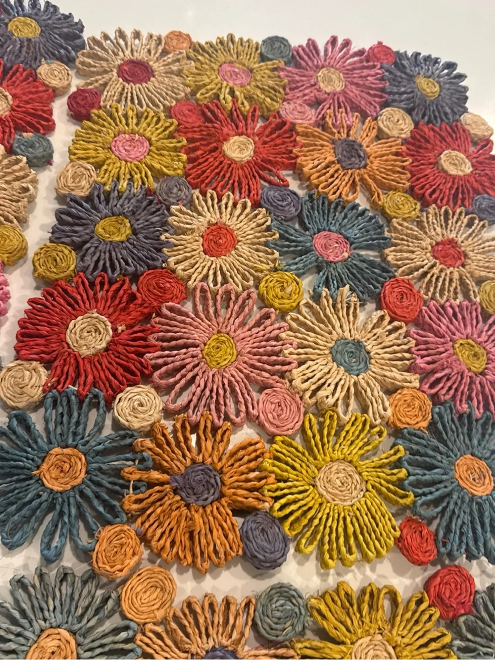 Pottery Barn Payton James Fleur Handwoven Placemat Set Of 6 Multicolor Floral